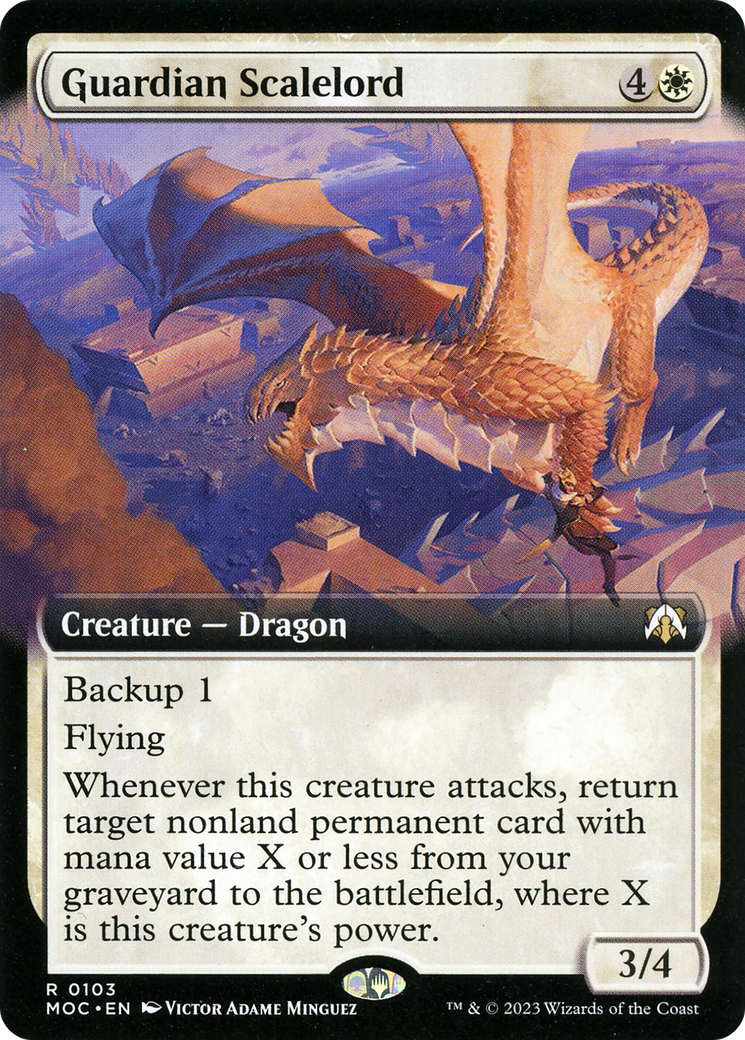 Guardian Scalelord (MOC-103) - March of the Machine Commander: (Extended Art) Foil | Grognard Games