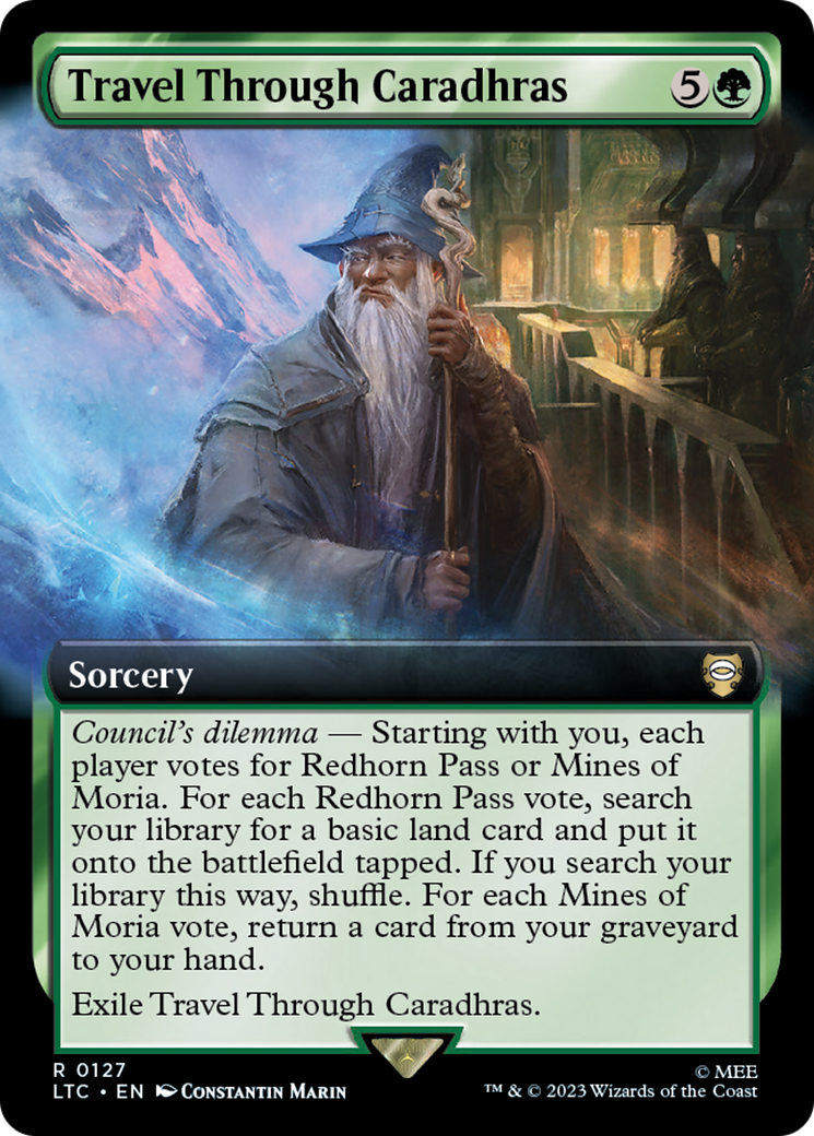Travel Through Caradhras (LTC-127) - Tales of Middle-earth Commander: (Extended Art) Foil | Grognard Games