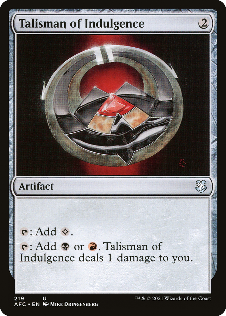 Talisman of Indulgence [Dungeons & Dragons: Adventures in the Forgotten Realms Commander] | Grognard Games