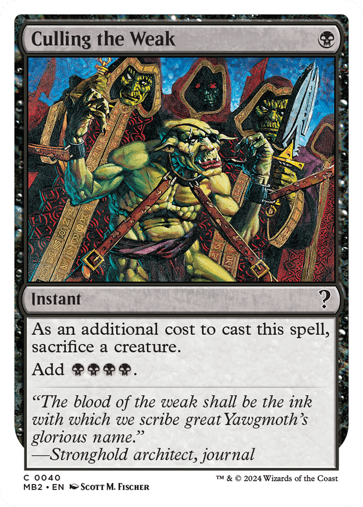 Culling the Weak (White Border) [Mystery Booster 2] | Grognard Games