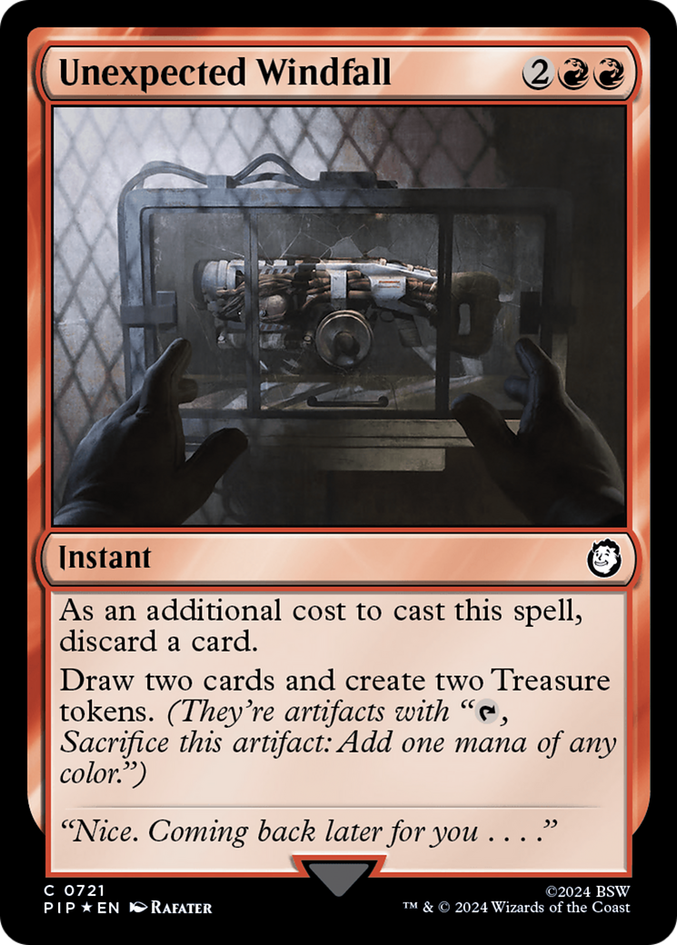 Unexpected Windfall (Surge Foil) [Fallout] | Grognard Games