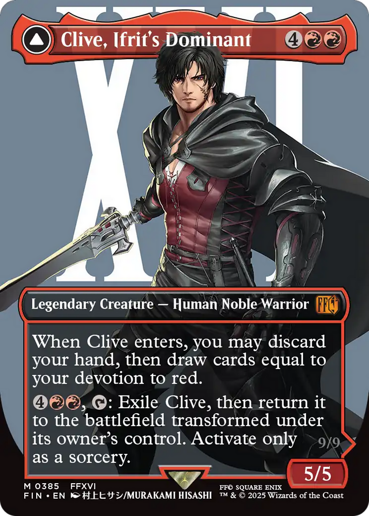 Clive, Ifrit's Dominant // Ifrit, Warden of Inferno (FIN-385) - FINAL FANTASY: (enchantment) (Borderless) Foil | Grognard Games