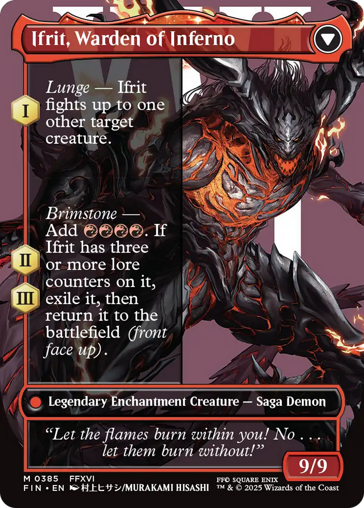 Clive, Ifrit's Dominant // Ifrit, Warden of Inferno (FIN-385) - FINAL FANTASY: (enchantment) (Borderless) Foil | Grognard Games