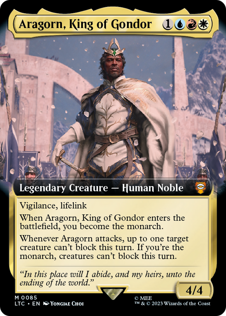 Aragorn, King of Gondor (Extended Art) [The Lord of the Rings: Tales of Middle-Earth Commander] | Grognard Games