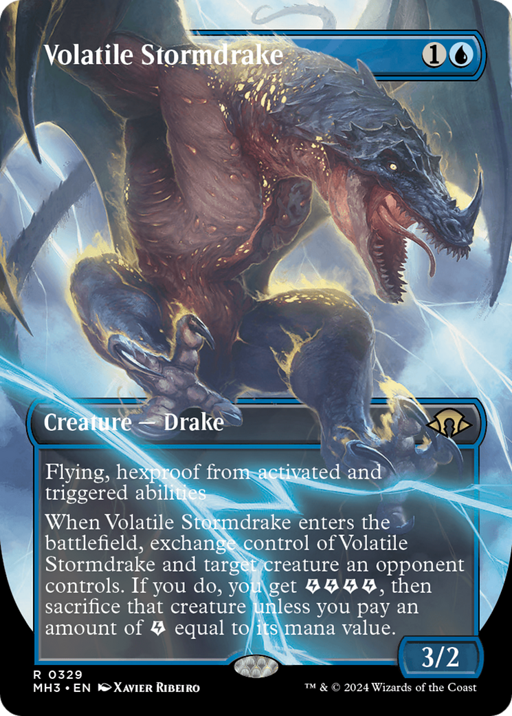 Volatile Stormdrake (Borderless) [Modern Horizons 3] | Grognard Games