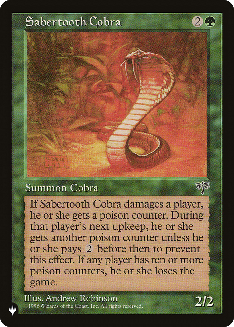Sabertooth Cobra [The List] | Grognard Games