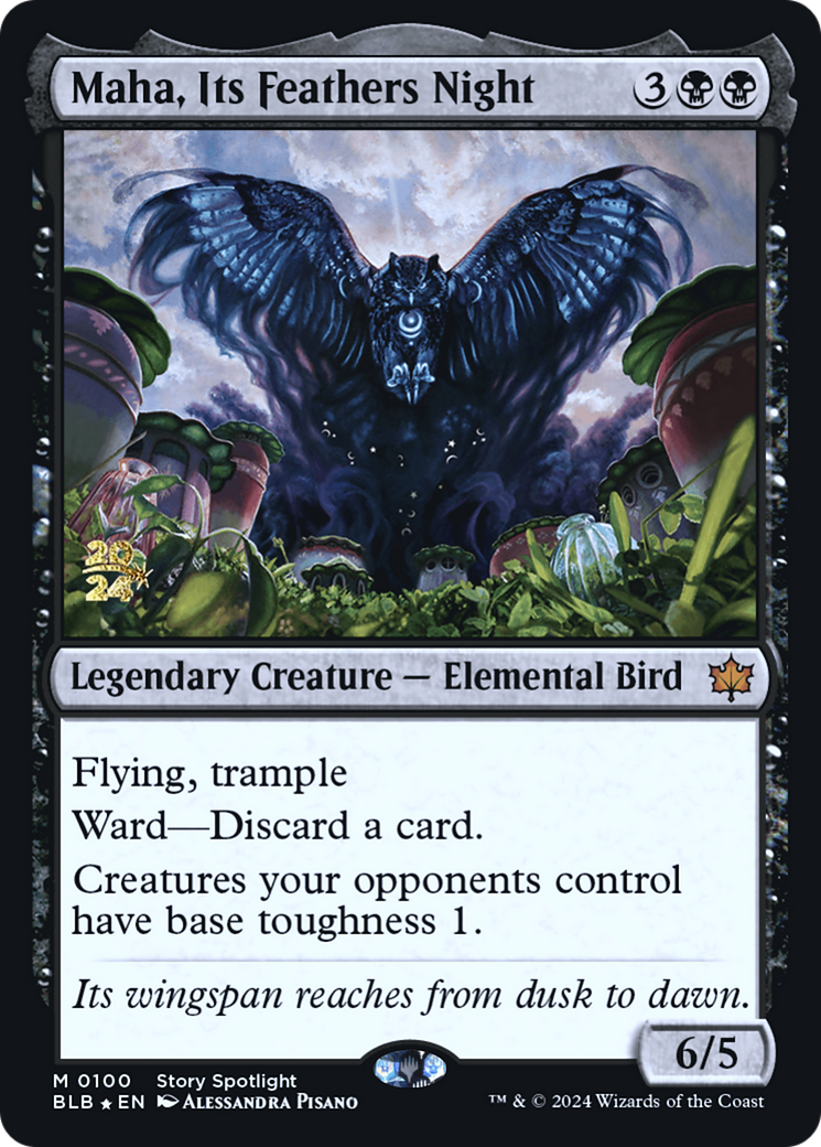 Maha, Its Feathers Night [Bloomburrow Prerelease Promos] | Grognard Games