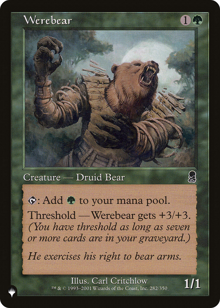 Werebear [The List] | Grognard Games