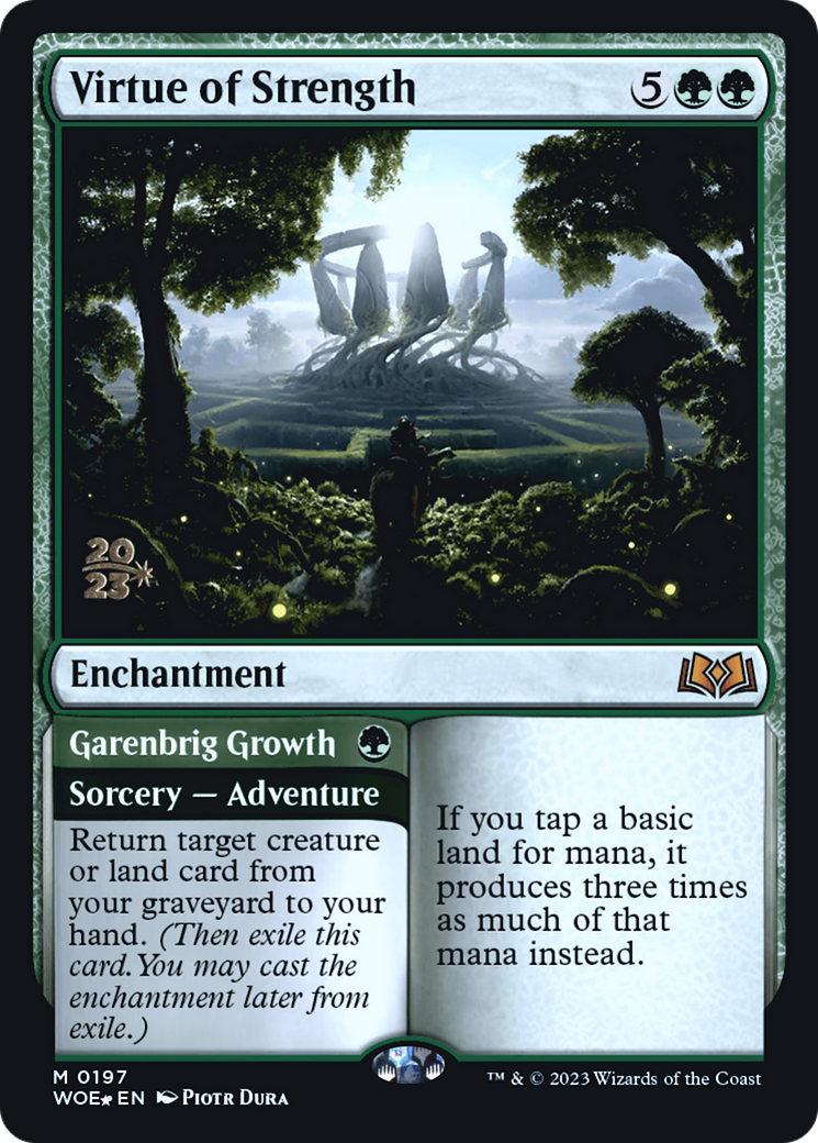 Virtue of Strength // Garenbrig Growth [Wilds of Eldraine Prerelease Promos] | Grognard Games