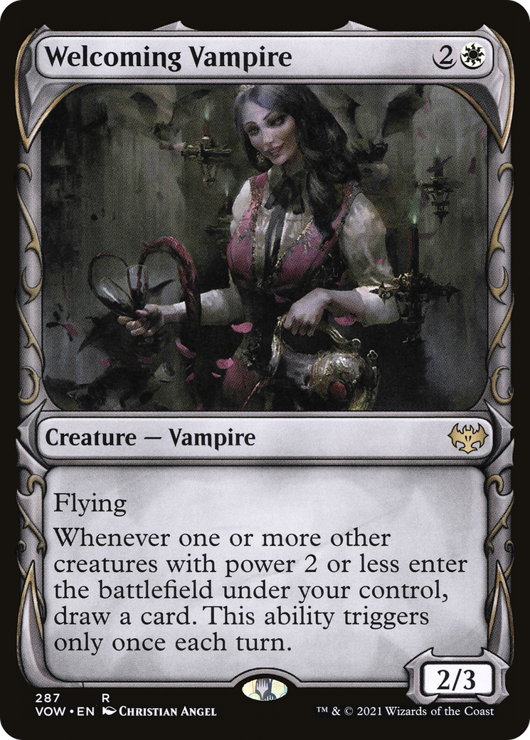 Welcoming Vampire (Showcase Fang Frame) [Innistrad: Crimson Vow] | Grognard Games