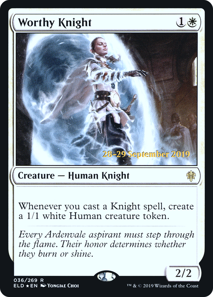 Worthy Knight  [Throne of Eldraine Prerelease Promos] | Grognard Games