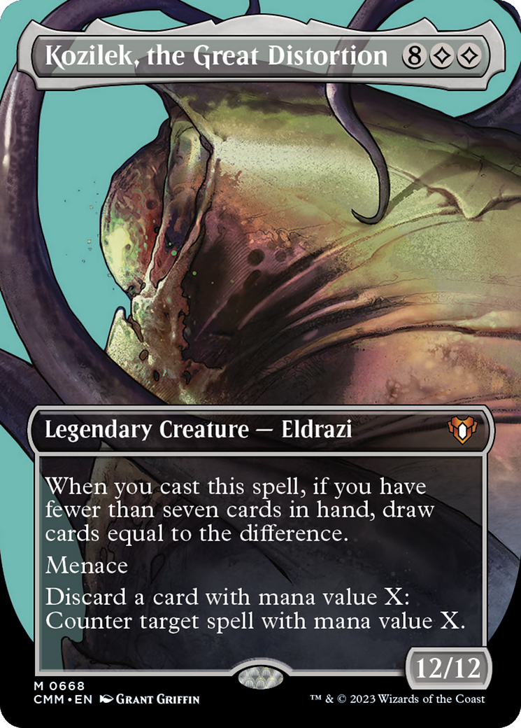 Kozilek, the Great Distortion (Borderless Profile) [Commander Masters] | Grognard Games