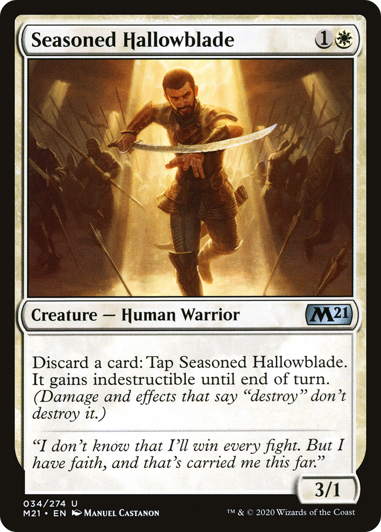 Seasoned Hallowblade (M21-034) - Core Set 2021 Foil | Grognard Games