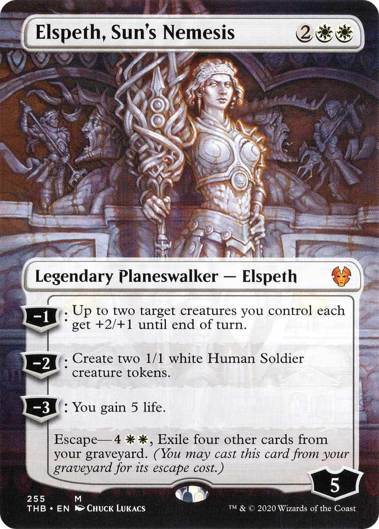 Elspeth, Sun's Nemesis (Borderless) [Theros Beyond Death] | Grognard Games