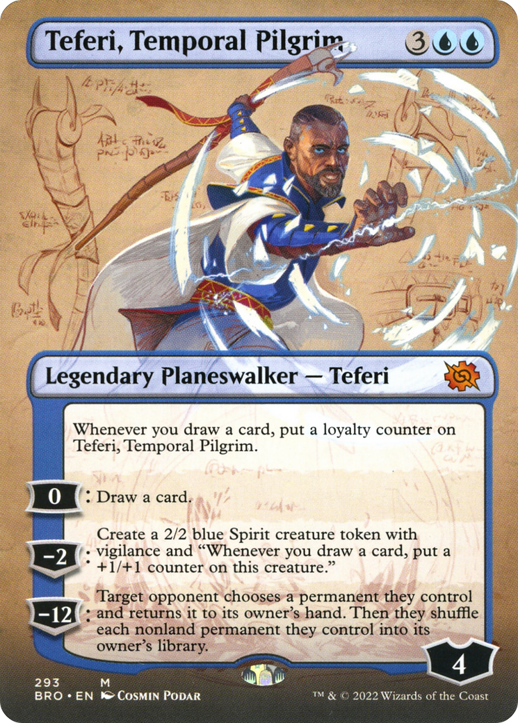 Teferi, Temporal Pilgrim (Borderless Alternate Art) [The Brothers' War] | Grognard Games