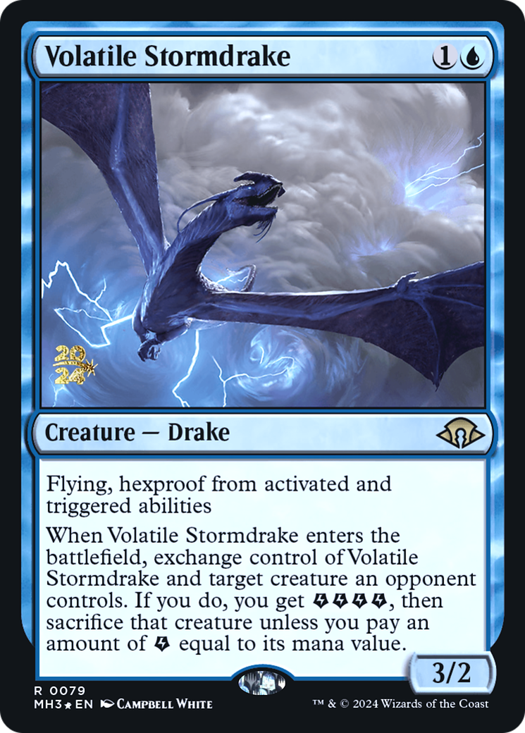 Volatile Stormdrake [Modern Horizons 3 Prerelease Promos] | Grognard Games