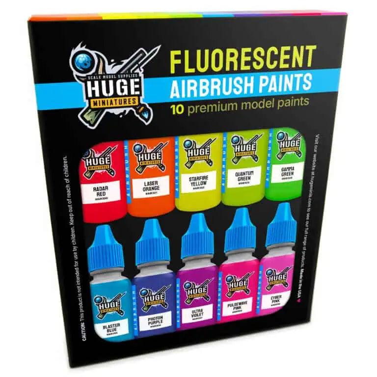 Huge Miniatures Fluorescent Airbrush Paint Box | Grognard Games