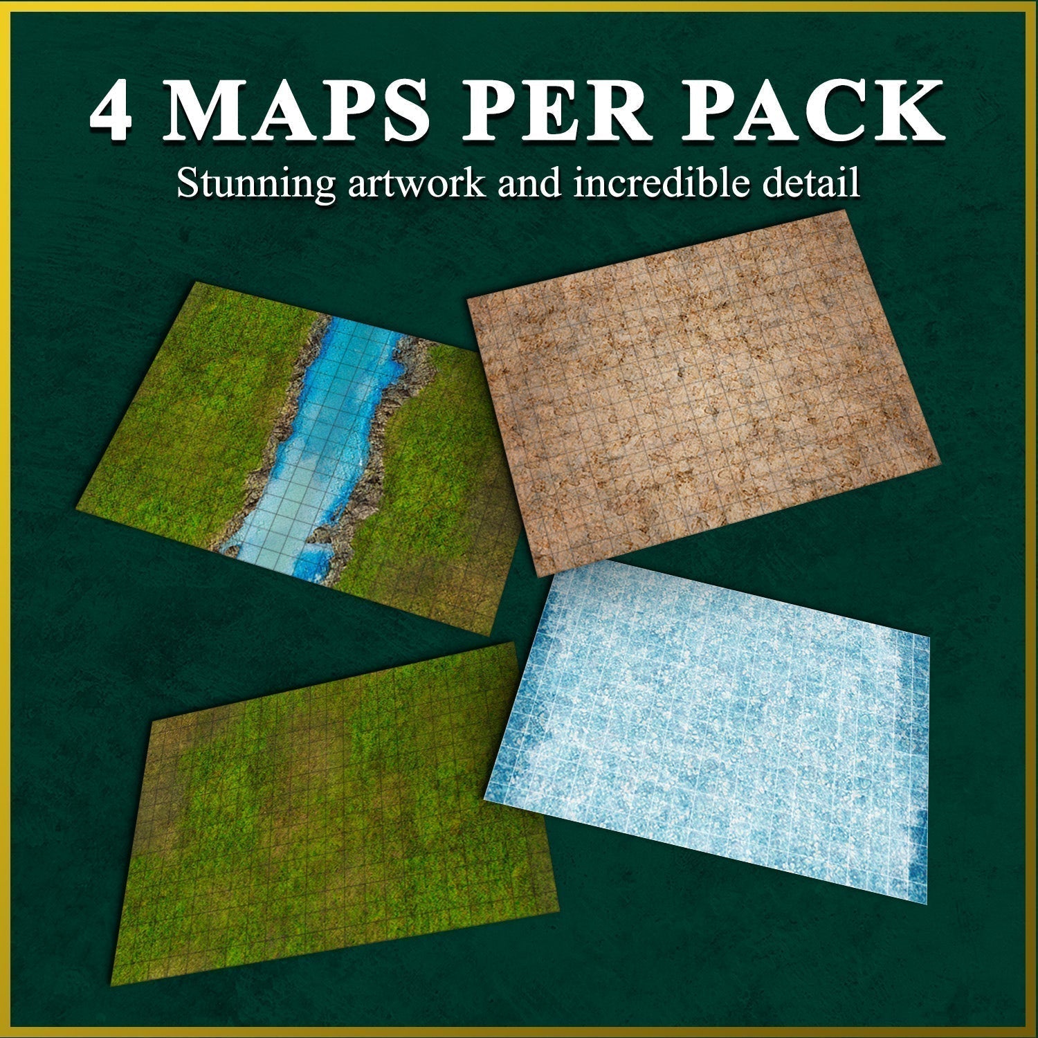 GAME KNIGHT ENCOUNTERS - MAP PACK BY ADVENTURERS & ADVERSARIES (4 MAPS PER PACK) | Grognard Games