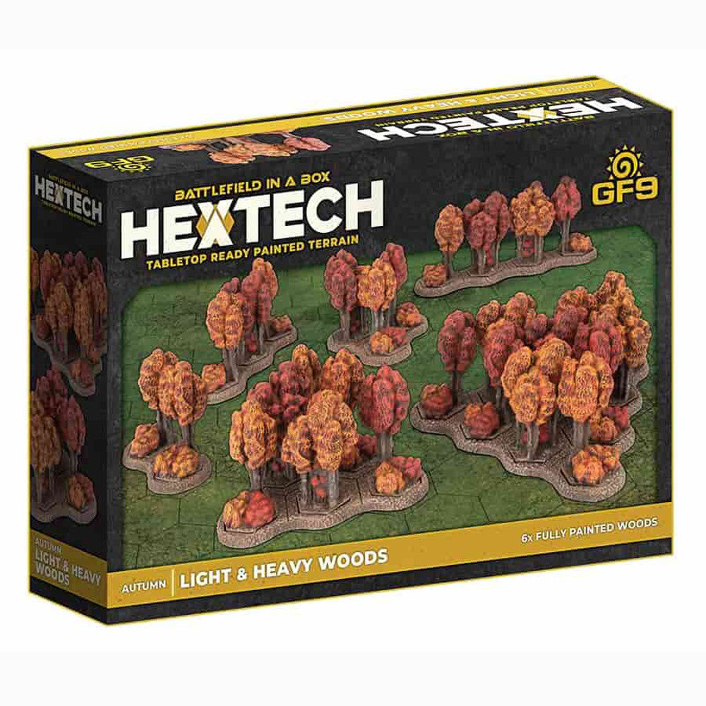 Battlefield in a Box: Hextech Terrain - Light & Heavy Woods - Autumn | Grognard Games