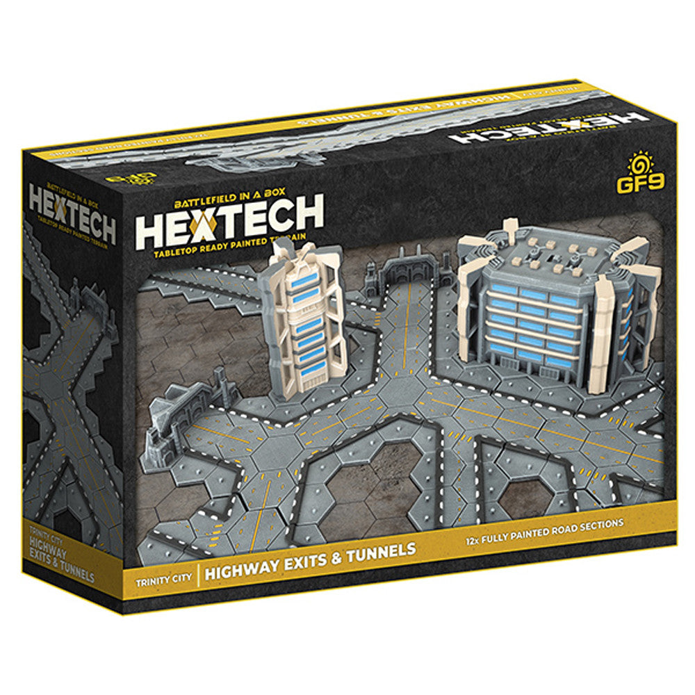 HEXT33 Battlefield in a Box: HexTech - Highway Exits & Tunnels | Grognard Games