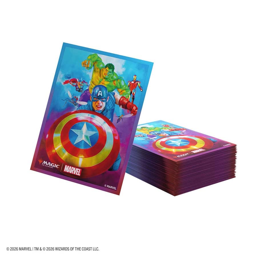 GAMEGENIC: MAGIC THE GATHERING: MSH MARVEL SUPER HEROES: PREMIUM ART SLEEVES: CAPTAIN AMERICA TEAM LEADER | Grognard Games