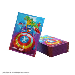 GAMEGENIC: MAGIC THE GATHERING: MSH MARVEL SUPER HEROES: PREMIUM ART SLEEVES: CAPTAIN AMERICA TEAM LEADER | Grognard Games