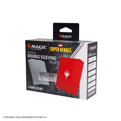 GAMEGENIC: MAGIC THE GATHERING: MSH MARVEL SUPER HEROES: PREMIUM DOUBLE SLEEVING PACK 100: COMIC BURST RED | Grognard Games