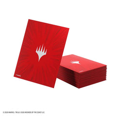 GAMEGENIC: MAGIC THE GATHERING: MSH MARVEL SUPER HEROES: PREMIUM DOUBLE SLEEVING PACK 100: COMIC BURST RED | Grognard Games