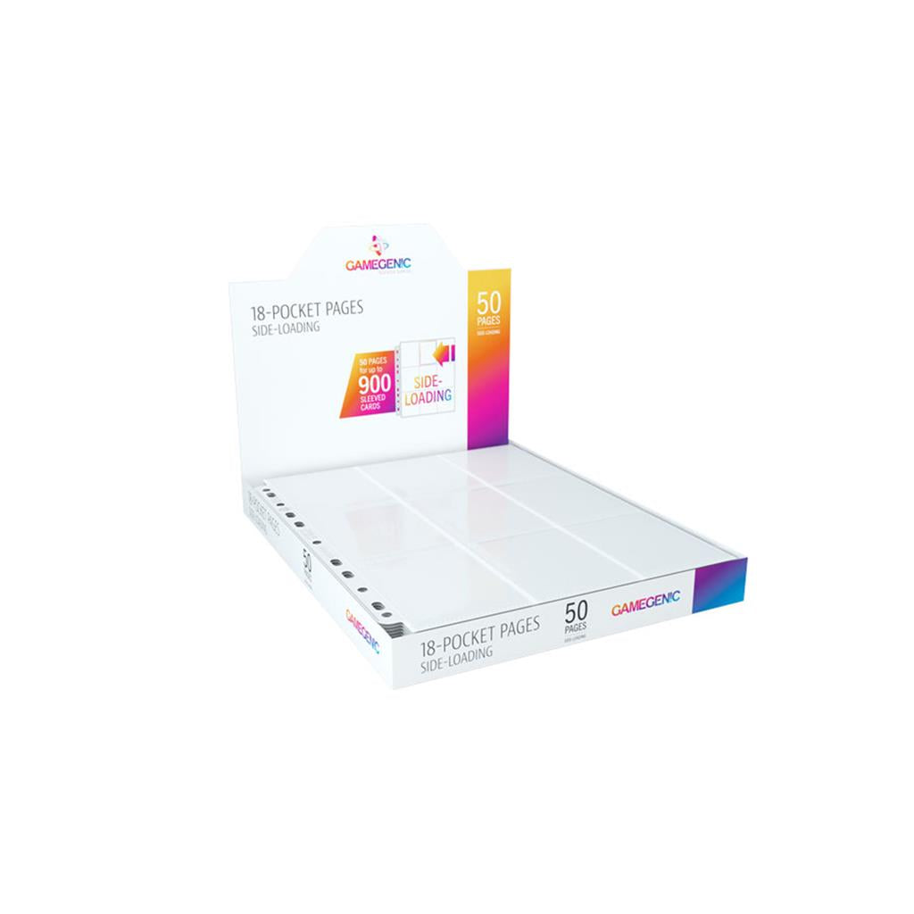 Gamegenic GG3010 Sideloading 18-Pocket Pages: 50 pg White | Grognard Games
