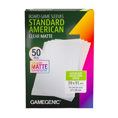 Board Game Sleeves Standard American Clear Matte | Grognard Games