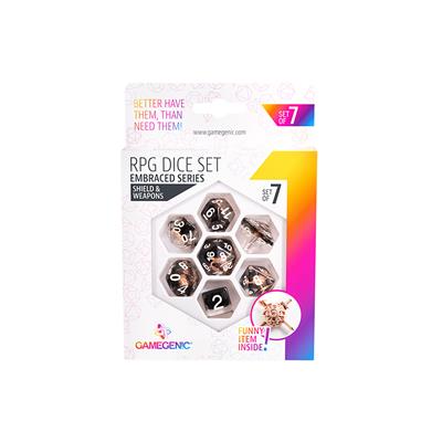 Embraced Series - Shield & Weapons - RPG Dice Set (7pcs) | Grognard Games