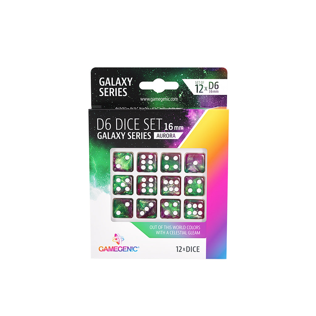 GALAXY SERIES - AURORA - D6 DICE SET 16 MM (12 PCS) | Grognard Games