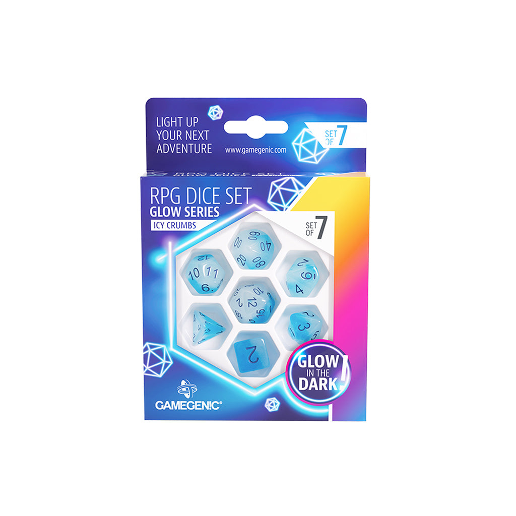GLOW SERIES - ICY CRUMBS - RPG DICE SET (7 PCS) | Grognard Games