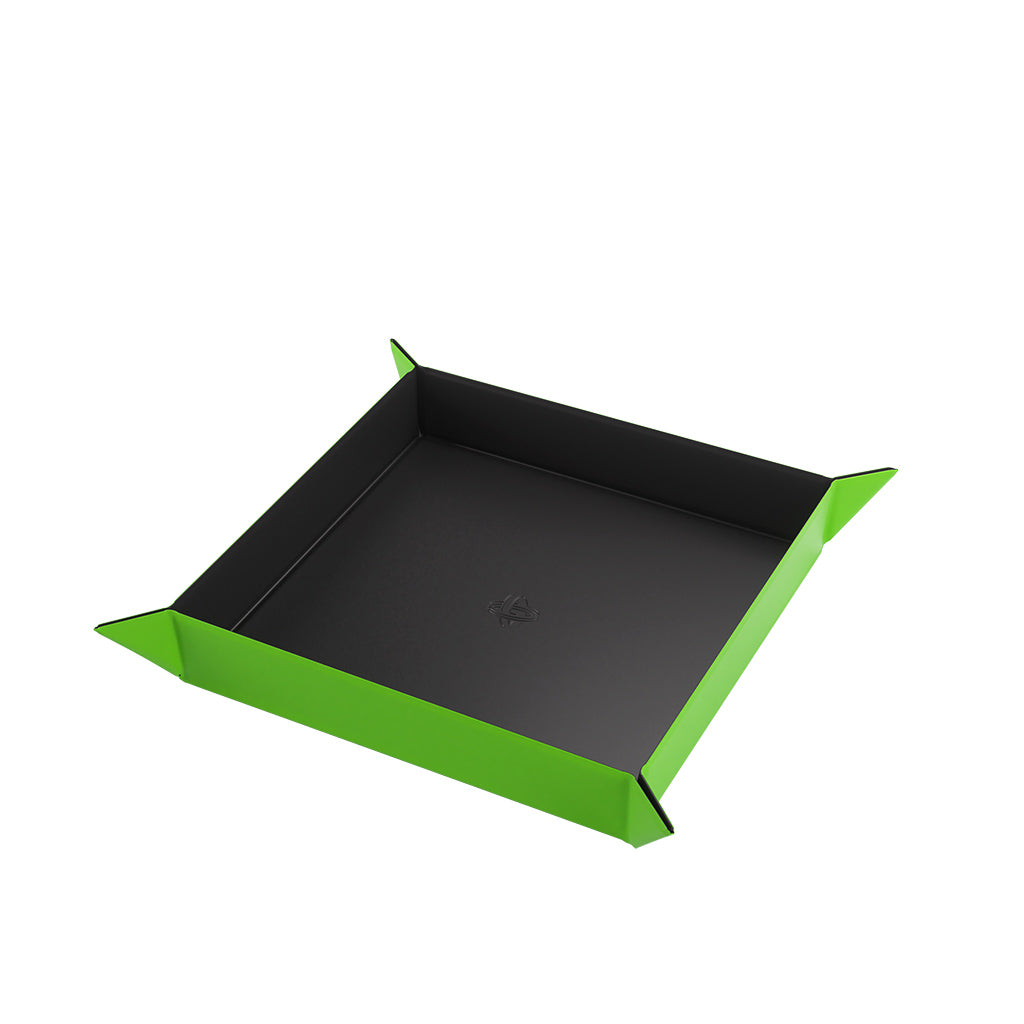 Gamegenic MAGNETIC DICE TRAY SQUARE BLACK/GREEN | Grognard Games