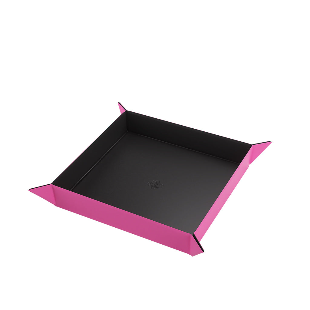 Gamegenic MAGNETIC DICE TRAY SQUARE BLACK/PINK | Grognard Games