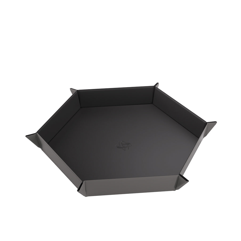 Gamegenic MAGNETIC DICE TRAY HEXAGONAL BLACK/GRAY | Grognard Games