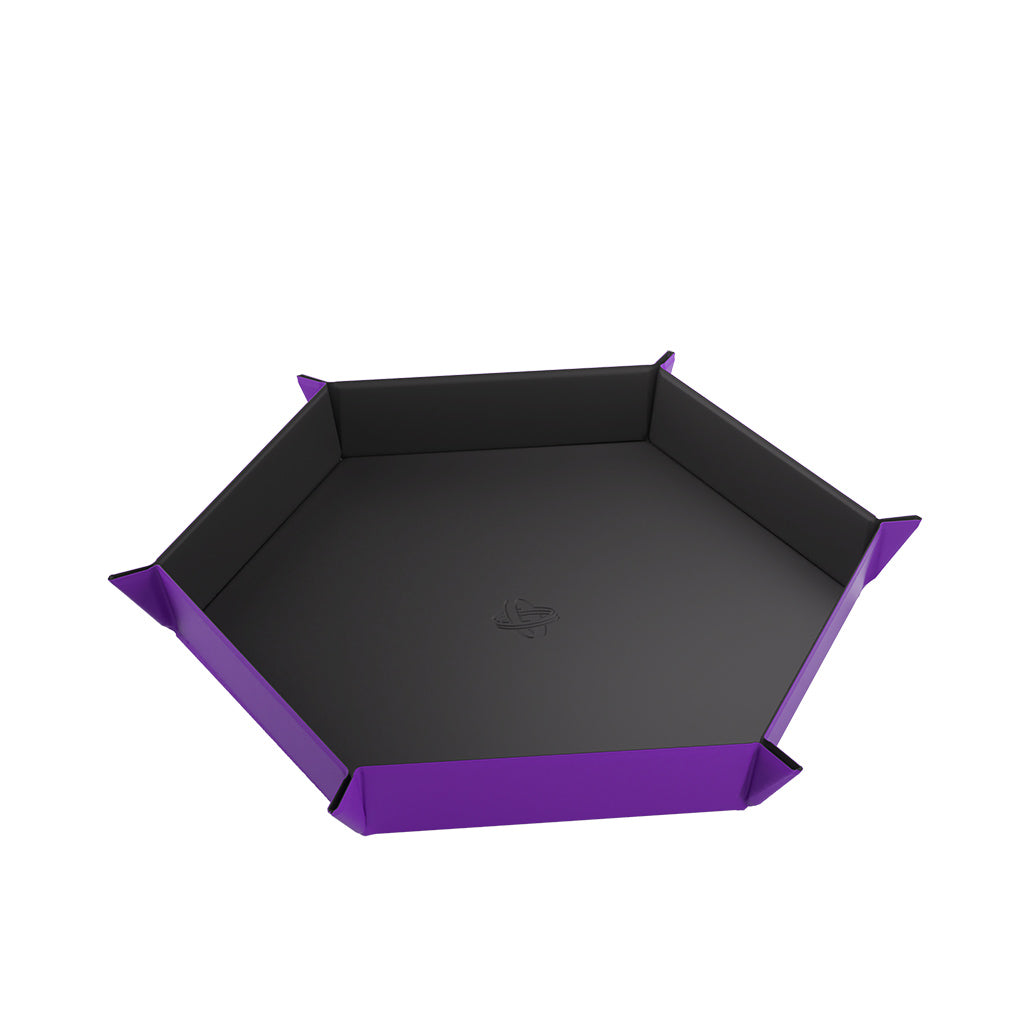 Gamegenic MAGNETIC DICE TRAY HEXAGONAL BLACK/PURPLE | Grognard Games