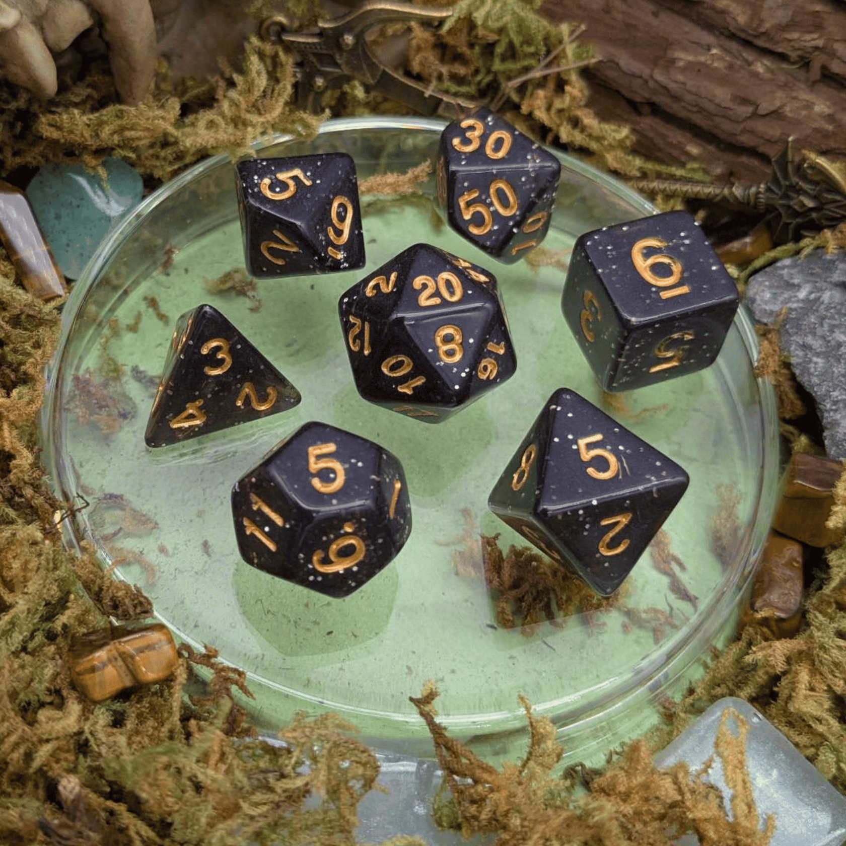 Black Shimmer Dice | Grognard Games