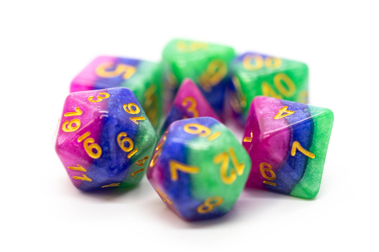 Old School Dice and Accessories Gradients Dice - Jester's Court | Grognard Games