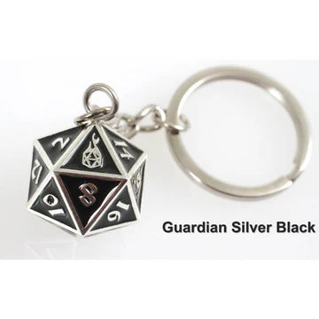 Fob of Fate D20 Keychain and Bag Charm (black) | Grognard Games