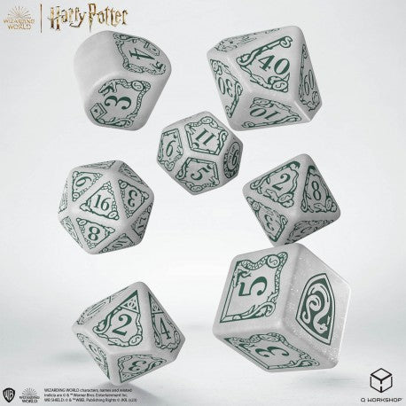 Harry Potter Modern Dice Set - Slytherin White | Grognard Games