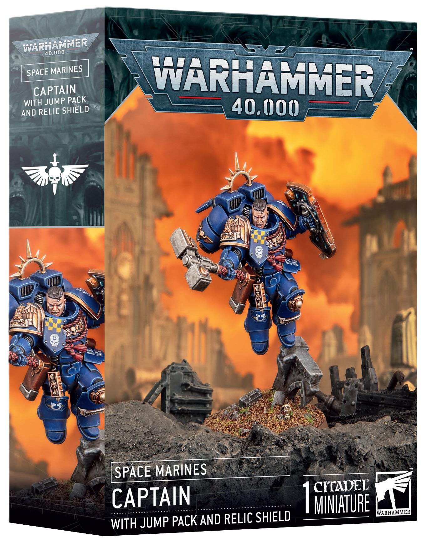 Space Marines Captain With Jump Pack & Relic Shield (Pre-order Available 10/25/2025) | Grognard Games