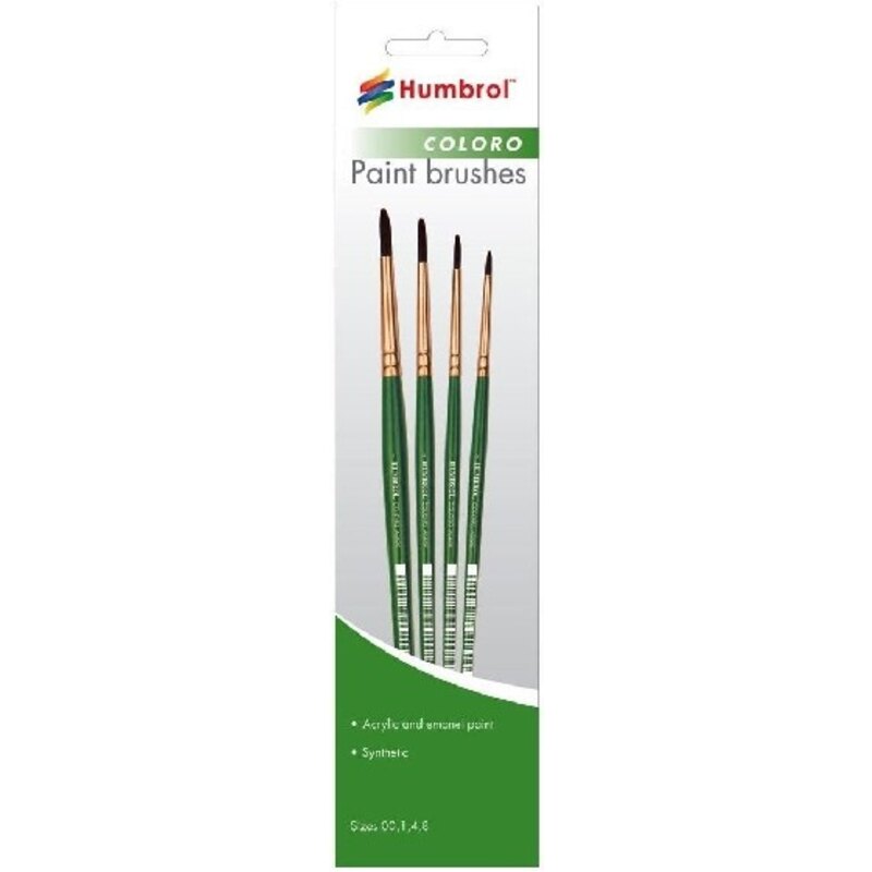 Coloro Paint Brushes Sizes 00, 1, 4, 8 | Grognard Games