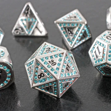 Ice Gem 7-Piece Metal Dice Set | Grognard Games