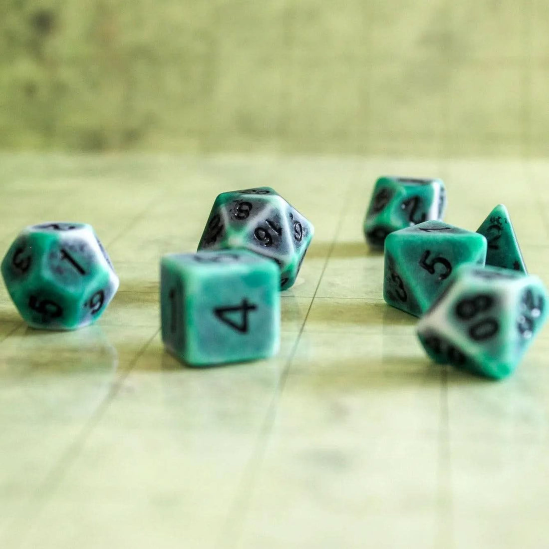 Archaic Dark Green Dice Set | Grognard Games