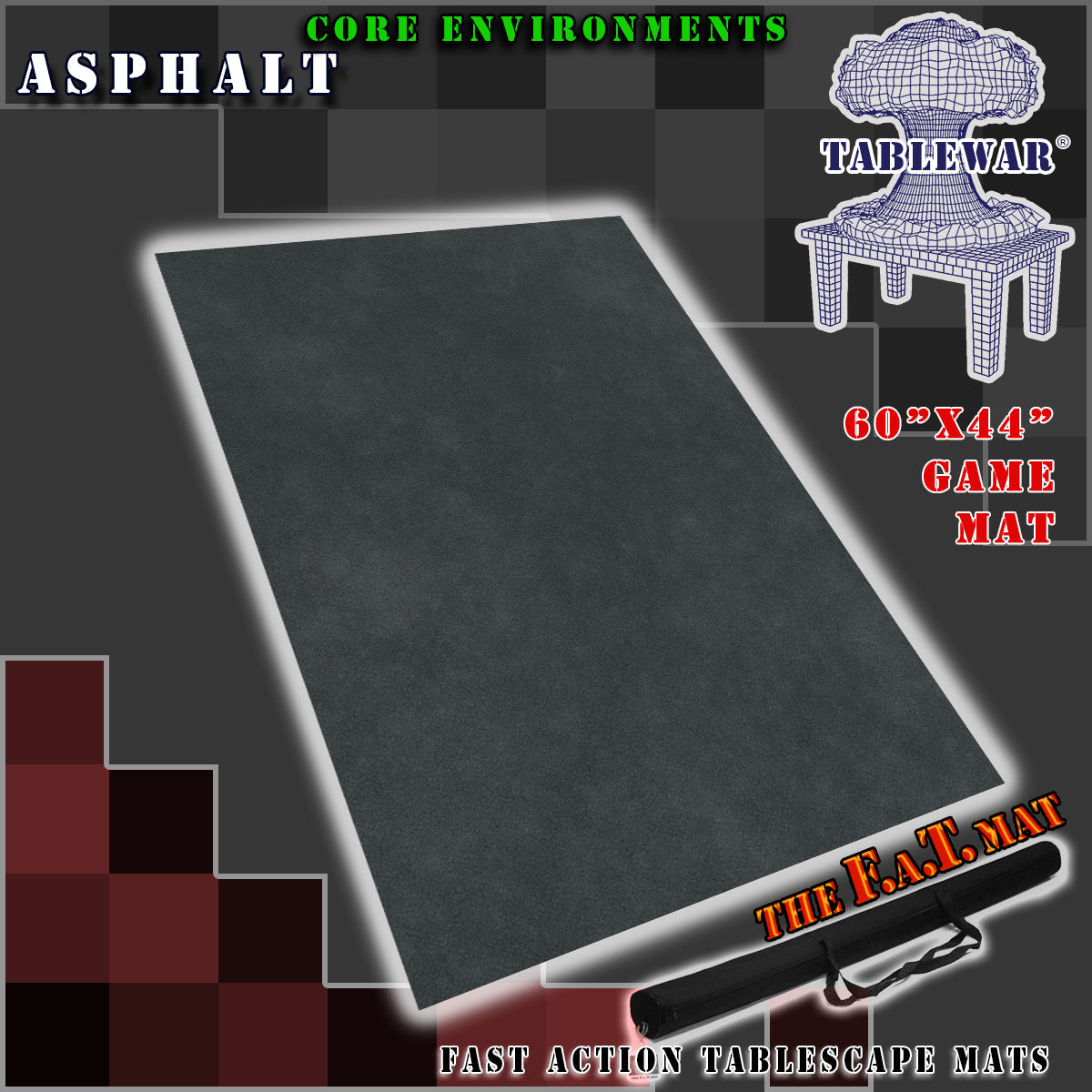 60x44" 'Asphalt' F.A.T. Mat | Grognard Games