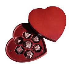 Forged Gaming: Heart Fate Set of 7 Heart-Shaped Metal RPG Dice and Heart Dice Box (Red) | Grognard Games