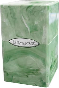 Ultra Pro Deck Box: Satin Tower - Marble Lime Green/White | Grognard Games