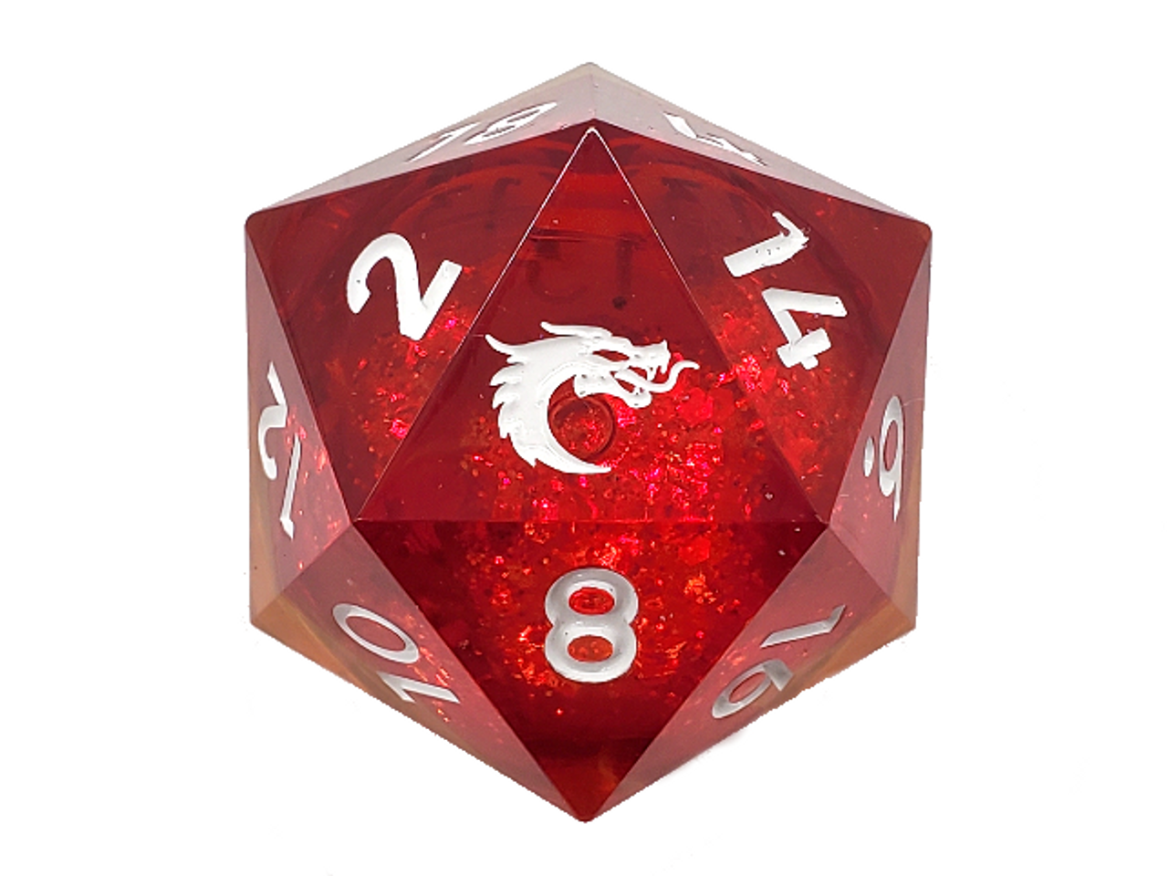 Old School Dice and Accessories Sharp Edged 35mm D20: Liquid Infused - Sunrise Fury | Grognard Games