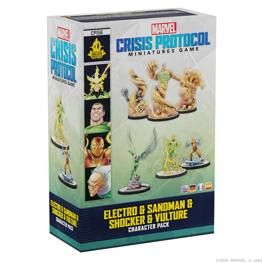 CP 156 Marvel Crisis Protocol: Electro, Sandman, Shocker & Vulture Character pack | Grognard Games